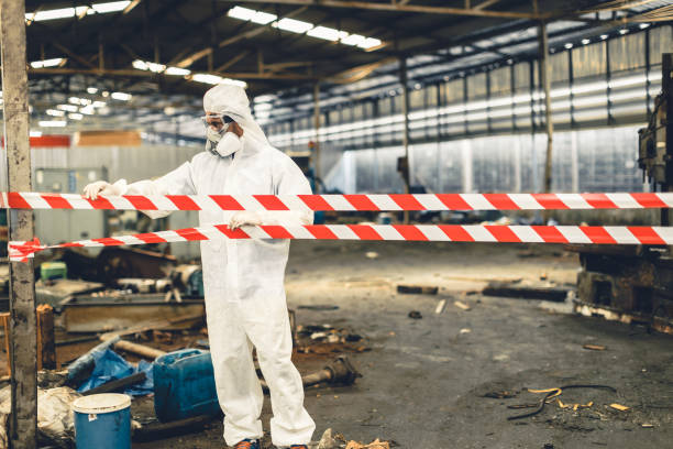 Professional Biohazard technician working in Waves, NC
